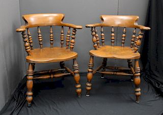 (2) Wooden Arm Chairs