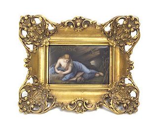 A Berlin (K.P.M.) Porcelain Plaque, Height 3 1/2 x width 5 1/2 inches.