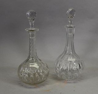 (2) Cut Crystal Decanters w/ Stoppers