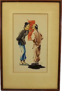 Harry Carter, 20th C. Illustration of Two Figures