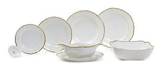 A Berlin (K.P.M.) Porcelain Partial Dinner Service, Diameter of first 9 3/4 inches.