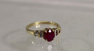 10k Gold Ruby & Diamond Ring