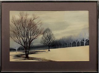 Reginald Trevisan '79, Winter Landscape W/C