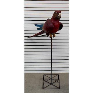 Large Sergio Bustamante Paper Mache Macaw on Stand