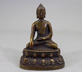 Antique Bronze Seated Guanyin
