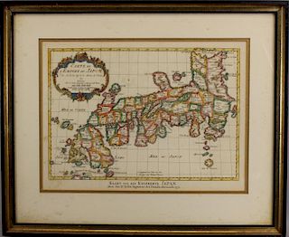 Antique Hand Colored Map of Japan