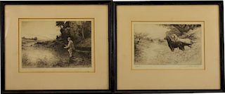 (2) Signed Sporting Etchings