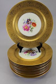 (11) Gilt/Floral Decorated Porcelain Dishes