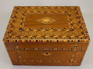 Vintage Marquetry Inlaid Jewelry Box