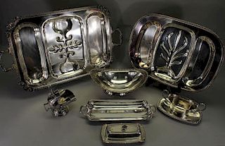 (7) Assorted Silverplate Serving Pieces