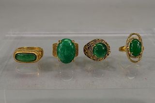 (4) Jadeite Stone Rings