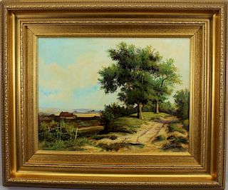 Early 20th C. Signed. Landscape with Farm House