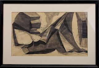 20th C. Reclining Nude Figure, Signed