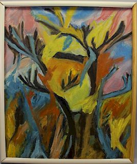 20th C. Abstract Painting of Abstract Trees