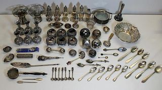 SILVER. Large Assorted Grouping of Continental