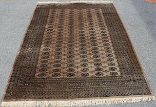 Vintage Roomsize Handmade Bokhara Carpet.