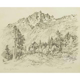 George Mathis (1909-1977) "Over Yuba Pass" Drawing