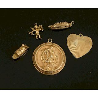 Five 14K Gold Charms