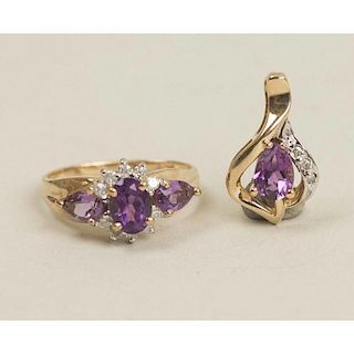 Amethyst Pendant and Ring