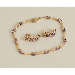 Amethyst Bracelet and Earrings