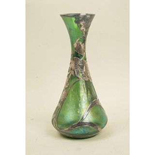 Alvin Silver Overlay Vase