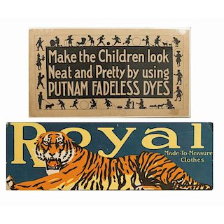 Two Assorted Advertisements - Royal Clothes and Putnam Fadeless Dyes