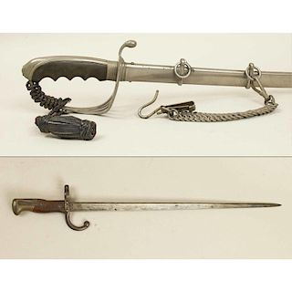 U.S. Model 1902 Army Saber & 1897 French Gras Rifle Bayonet