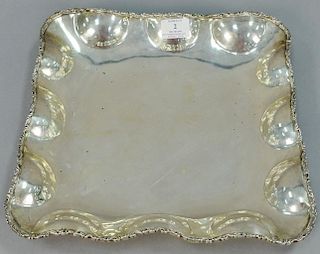 Large square sterling silver tray. 13" x 13", 32 t oz.