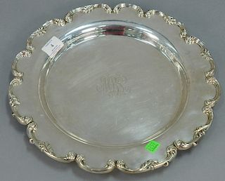 Large Berry and Whitmore sterling silver charger. dia. 14in., 26.26 t oz.