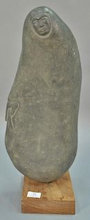 Large modern stone figural sculpture signed on base Fite? 79 12/50. ht. 22 1/2in.