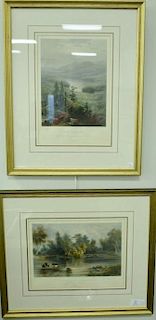 Set of five colored lithographs including "St. Mary, St. Joseph and Maumee Rivers" after Wm Momberger by V. Balch, "Sugar Loa