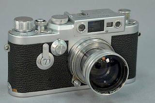 Leica IIIq camera (969063) with collapsible Summitar 5cm/2 (813823) (small dent top cover left).