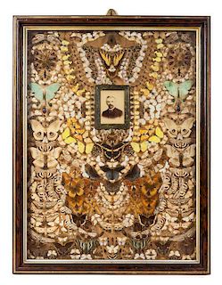 A Victorian Insect Collage, AUGUST EITEL (GERMAN, 183301914), Height 37 x width 27 1/2 inches.