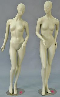 Three female mannequins with magnetic parts. ht. 73in.