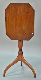 Federal mahogany tip top table, spider legs and octagon top. ht. 29in., top: 19" X 15"
