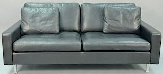 COR Conseta leather sofa with ottoman. lg. 72in.