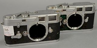 Two piece lot to include Leica M-3 double stroke body 831067 (leather loss) and Leica M-3 body 833035 (not operating).