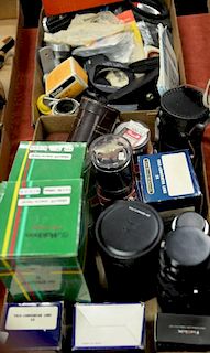 Two box lots: Miscellaneous camera lot to include Contaflex 126 distagon 32/2.8, (2) Contaflex 126 Tele Tessar 135/4, Makinon