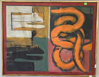 Irving Kriesberg (1919-2009), oil on canvas, "Orange Snake", graham Gallery label on verso, 28" x 22".