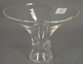 Large Steuben crystal center bowl. ht. 6 1/2in., dia. 9 1/4in.