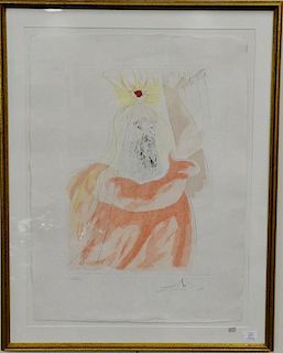 Salvador Dali (1904-1989), lithograph, King David from our Historical Heritage Portfolio, pencil signed lower right: Dali, nu