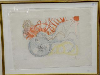 Salvador Dali (1904-1989), lithograph, Elijah & The Chariot from our Historical Heritage, pencil signed lower right, numbered