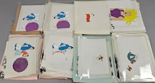 Lot of six Filmation Associates portfolios to include animal cels, sketches, notes, etc. from various Filmation productions i