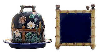 Majolica Cheese Keeper and Cachepot