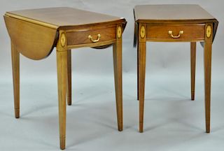 Hickory pair of Pembroke drop leaf tables. ht. 28in., top: 18" x 28"