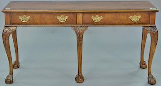 Baker mahogany server/hall table with ball and claw feet. ht. 28in., top: 16" x 54"