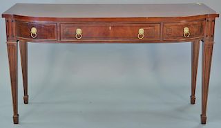 Baker Historic Charleston mahogany inlaid server, Federal style with three drawers. ht. 35in., wd. 63in., dp. 24in.