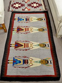 Group of four American Indian blankets. 17 1/2" x 36" to 35" x 60"