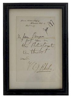 Cecil John Rhodes Autograph