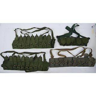 Lot of Military Ammo Belts, Bags, and Slings